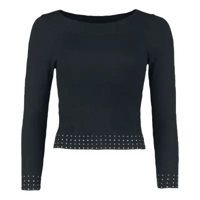 Black Premium by EMP Jumper with flat studs Knit jumper black