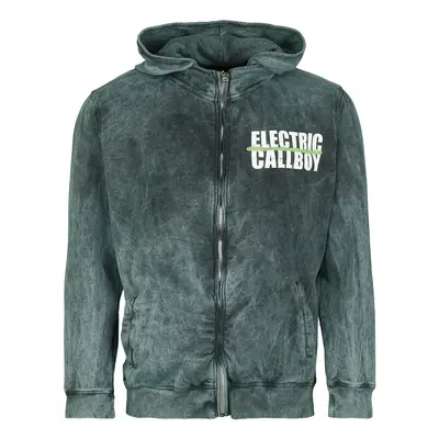 Electric Callboy Spray Smile Hooded zip petrol