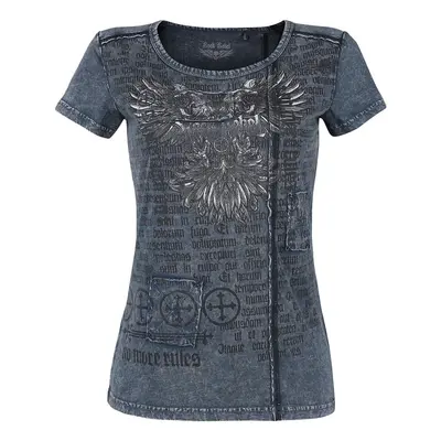 Rock Rebel by EMP Blue T-shirt with Wash and Print T-Shirt blue