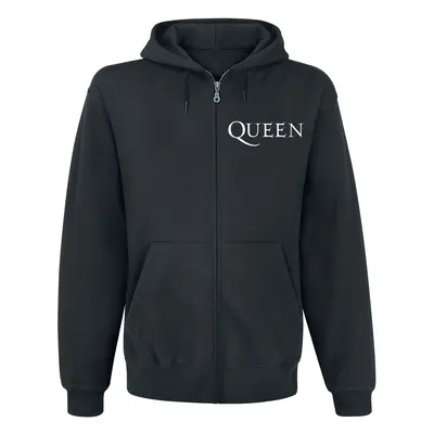 Queen Crest Vintage Hooded zip black