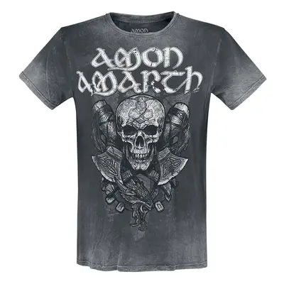 Amon Amarth Carved Skull T-Shirt dark grey