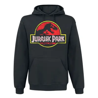 Jurassic Park Distressed Logo Hooded sweater black