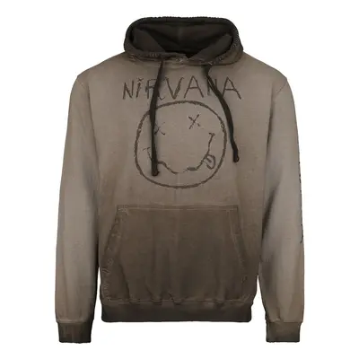 Nirvana Smiley Logo Hooded sweater brown