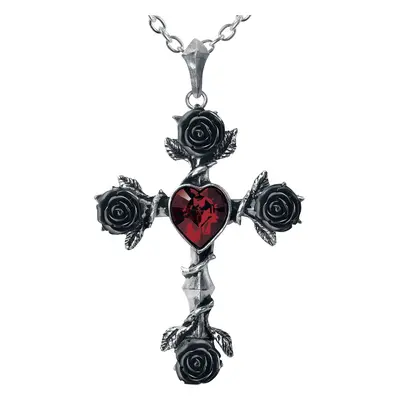 Alchemy Gothic Black Rosifix Necklace silver coloured