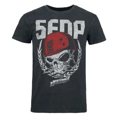 Five Finger Death Punch Skull Battleborn T-Shirt charcoal