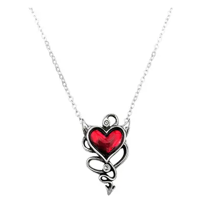 Alchemy Gothic Devil Heart Necklace silver coloured