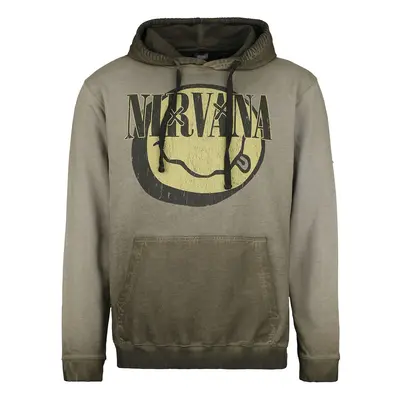 Nirvana Yellow Smiley Hooded sweater green