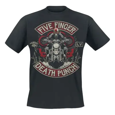 Five Finger Death Punch Biker Skully T-Shirt black