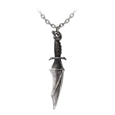 Alchemy Gothic Vampyre Knife Pendant Necklace silver coloured