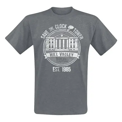 Back To The Future Save The Clock Tower T-Shirt dark grey