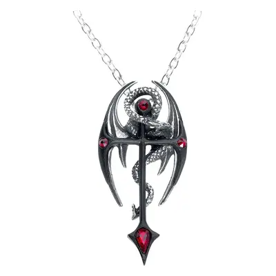 Alchemy Gothic Draconcross Necklace black silver