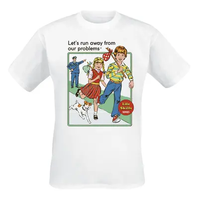 Steven Rhodes Let’s Run Away From Our Problems T-Shirt white