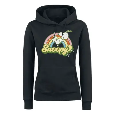 Peanuts Rainbow Snoopy Hooded sweater black