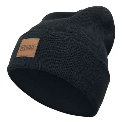 Urban Classics Leatherpatch Long Beanie Beanie black