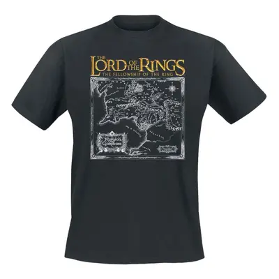 The Lord Of The Rings Map Fellowship T-Shirt black