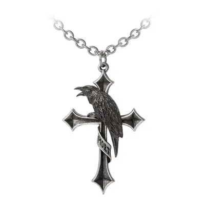 Alchemy Gothic Crux Corvis Pendant Necklace silver coloured