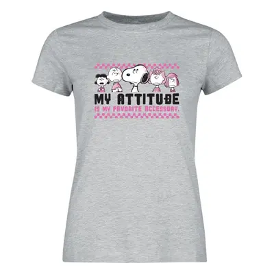 Peanuts My attitube is my favourite T-Shirt mottled grey