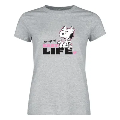 Peanuts Living my best life T-Shirt mottled grey