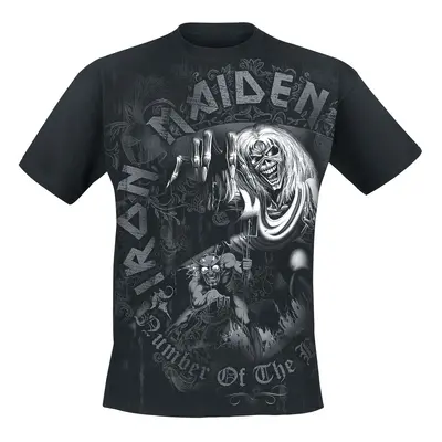 Iron Maiden Number Of The Beast Grey Tone T-Shirt black