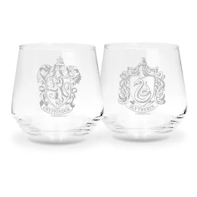 Harry Potter Gryffindor & Slytherin Glass Set transparent