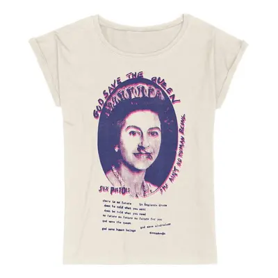 Sex Pistols God Save The Queen Lyrics T-Shirt off white