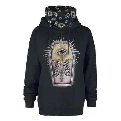 Gothicana by EMP Hoodie with integrated standing collar Hooded sweater black