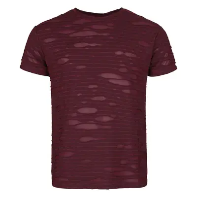 Gothicana by EMP Mesh T-shirt With Destroyed Effects T-Shirt burgundy