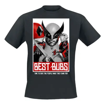 Deadpool Deadpool And Wolverine - Best Bubs Threesome T-Shirt black