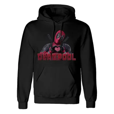 Deadpool Heart U Hooded sweater black