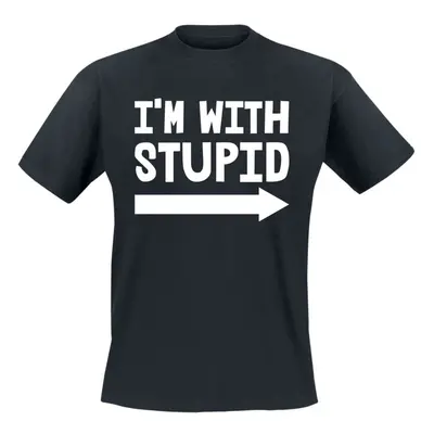 Fun Shirt I'm With Stupid T-Shirt black