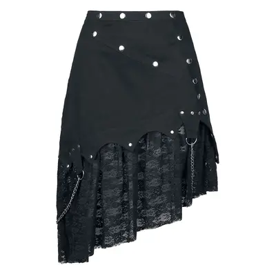 Gothicana by EMP Asymmetric Medium-length skirt black