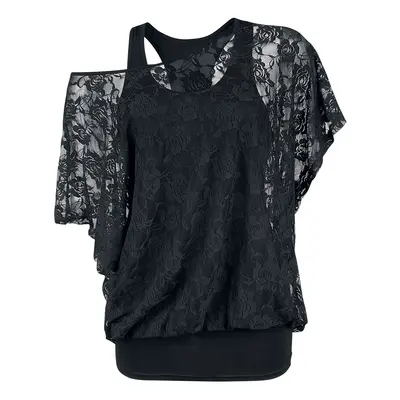 Gothicana by EMP 2 in 1 Lace Shirt T-Shirt black