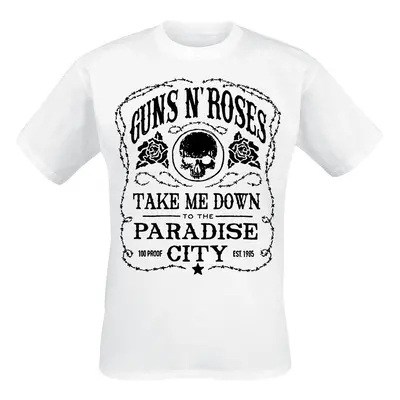 Guns N' Roses Paradise City Skull Label T-Shirt white