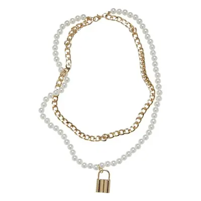 Urban Classics Padlock Pearl Layering Necklace Necklace gold coloured