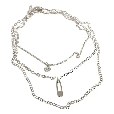 Urban Classics Safety Pin Layering Necklace Necklace silver coloured