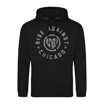 Rise Against Chicago Heartfist Grey Hooded sweater black