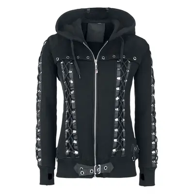 Banned Corset Hoodie Hooded zip black