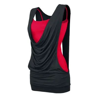 Black Premium by EMP Open Double Layer Top black red