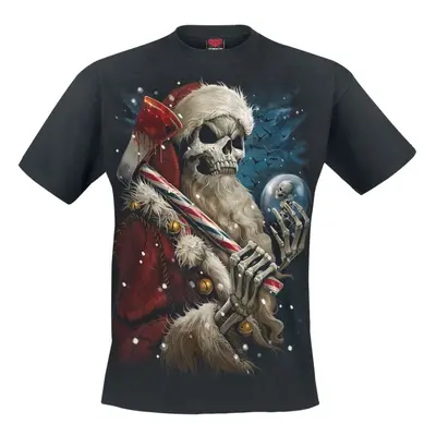 Spiral Candy cane Santa T-Shirt black