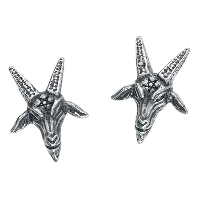 Alchemy Gothic Baphomet Studs Earring Set silver coloured