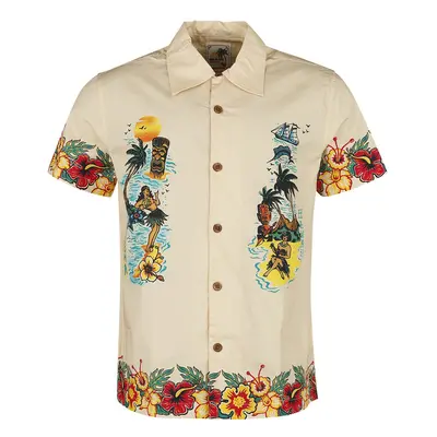 King Kerosin Honolulu Tropical Hawaiian Style Shirt Short-sleeved Shirt natural