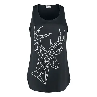 Innocent Geometric Deer Vest Top black