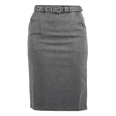 Voodoo Vixen Belted pencil skirt Medium-length skirt grey