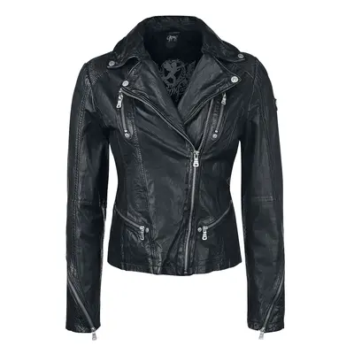 Gipsy Happy Silver Leather Jacket black