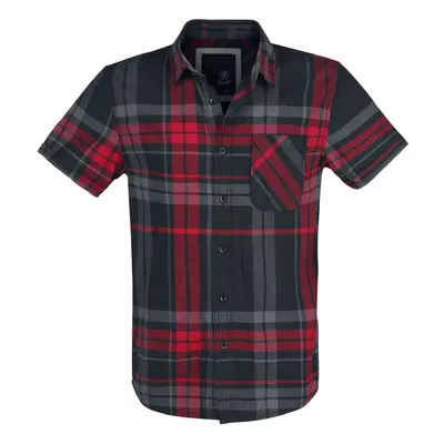 Brandit Mike Checkshirt Short-sleeved Shirt black anthracite red