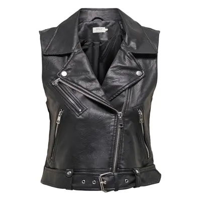 Only Onlvera Faux Leather Waistcoat Vest black