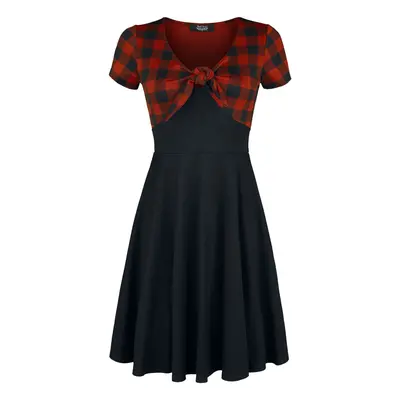 Rock Rebel by EMP Rock Rebel Tie-Front Dress with Checked Pattern Short dress black red