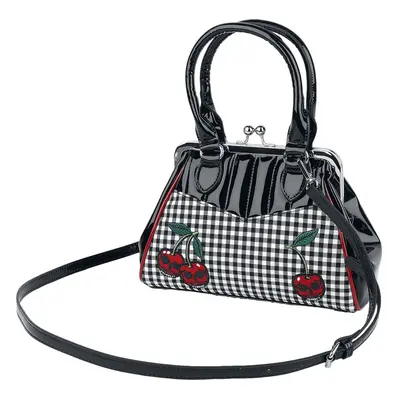 Banned Retro Rockabilly Cherry Handbag black red white