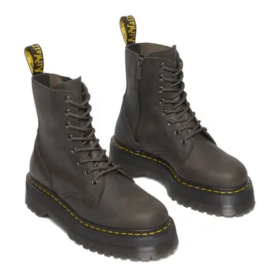 Dr. Martens Jadon Charcoal Grey Burnished Waxy Pull Up Wp Boot grey