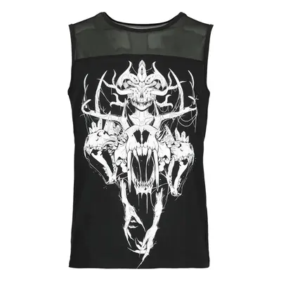 Gothicana by EMP Vest with Skull front print and mesh details Tanktop black